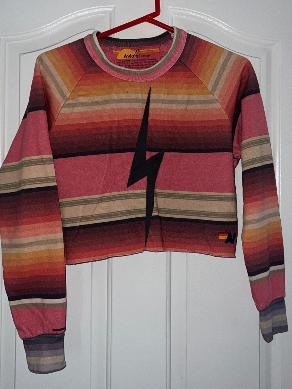 Aviator Nation -XS- stitch bolt crop serape